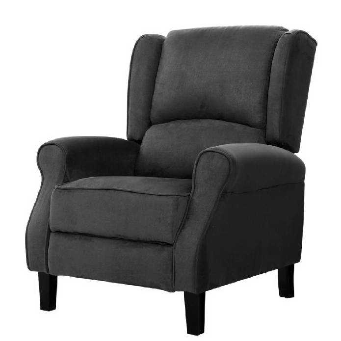 Artiss Recliner Chair Adjustable Sofa Lounge Soft Suede Armchair Couch Charcoal