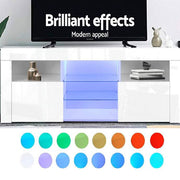 Artiss TV Cabinet Entertainment Unit Stand RGB LED Gloss Furniture 160cm