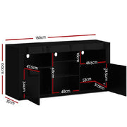 Artiss TV Cabinet Entertainment Unit Stand RGB LED Gloss Furniture 160cm