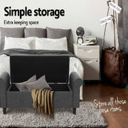 Artiss Storage Ottoman Blanket Box 126cm Linen Fabric Arm Foot Stool Couch Large