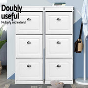 Shoe Cabinet Shoes Storage Rack White Organiser Shelf Cupboard 18 Pairs Drawer