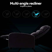 Artiss Luxury Recliner Chair Chairs Lounge Armchair Sofa Leather Cover Brown