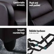 Artiss Luxury Recliner Chair Chairs Lounge Armchair Sofa Leather Cover Brown