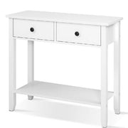 Hallway Console Table Hall Side Entry 2 Drawers Display White Desk Furniture