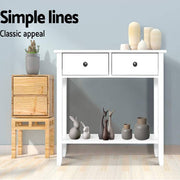 Hallway Console Table Hall Side Entry 2 Drawers Display White Desk Furniture