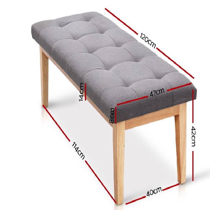 Artiss Bench Bedroom Benches Ottoman Upholstered Fabric Chair Foot Stool 120cm