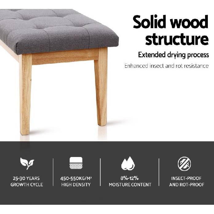 Artiss Bench Bedroom Benches Ottoman Upholstered Fabric Chair Foot Stool 120cm