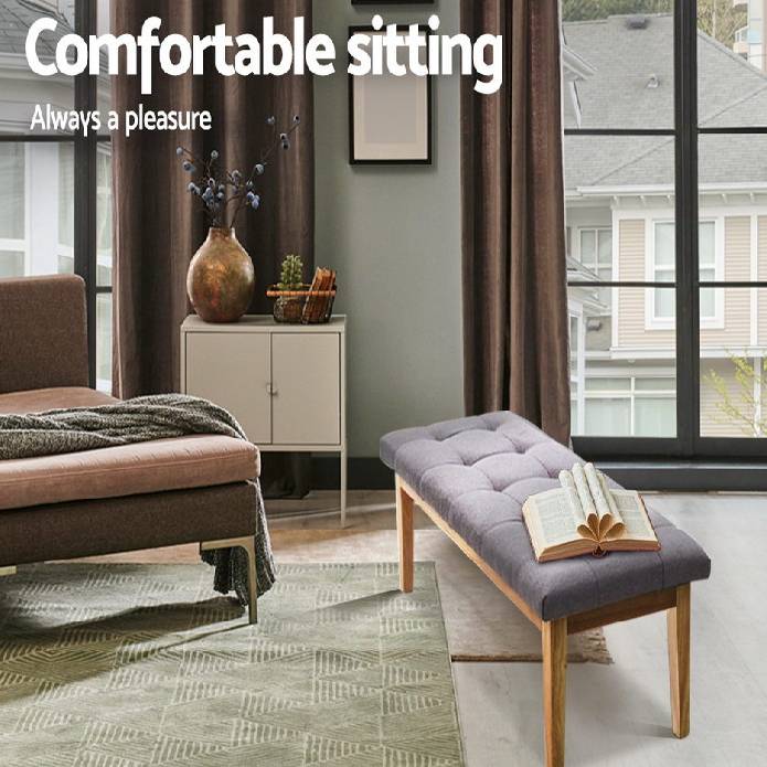 Artiss Bench Bedroom Benches Ottoman Upholstered Fabric Chair Foot Stool 120cm