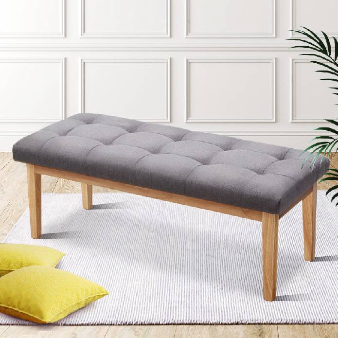 Artiss Bench Bedroom Benches Ottoman Upholstered Fabric Chair Foot Stool 120cm