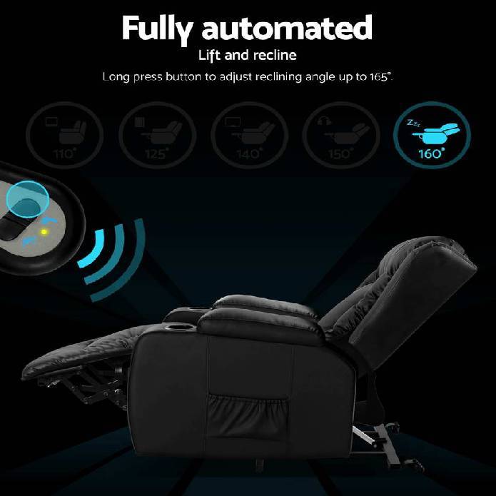 Artiss Electric Recliner Chair Lift Heated Massage Chairs Fabric Lounge Sofa