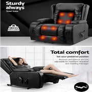 Artiss Electric Recliner Chair Lift Heated Massage Chairs Fabric Lounge Sofa