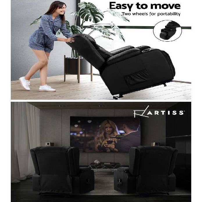 Artiss Electric Recliner Chair Lift Heated Massage Chairs Fabric Lounge Sofa