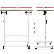 Portable Mobile Laptop Computer Desk With Height Adjustable Stand