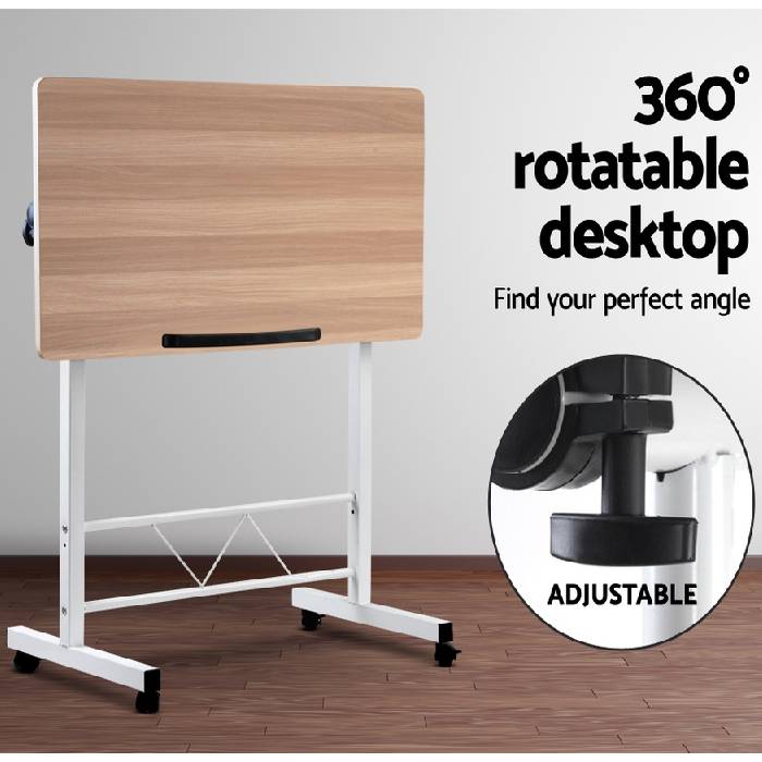 Portable Mobile Laptop Computer Desk With Height Adjustable Stand