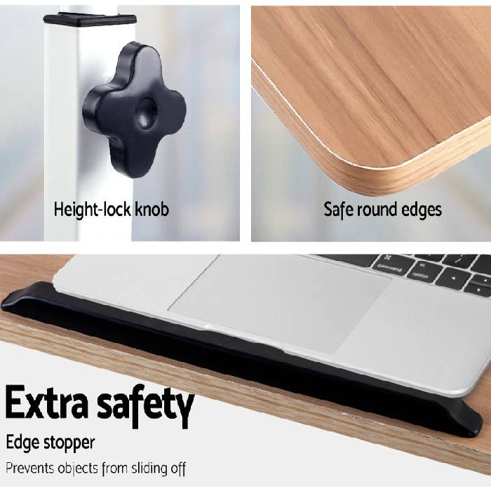 Portable Mobile Laptop Computer Desk With Height Adjustable Stand