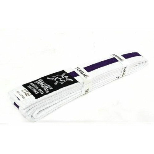 Purple Yamasaki White Martial Arts Belts 