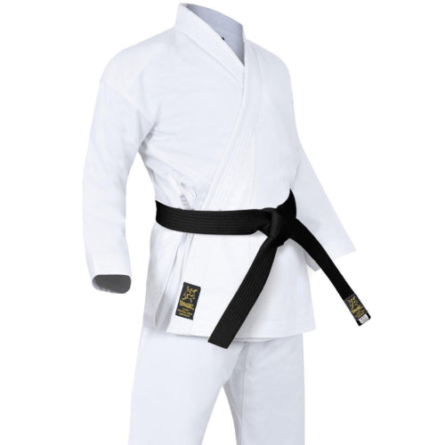 White Karate uniform With black belt