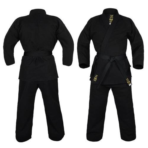 Black Deluxe brushed canvas karate uniform