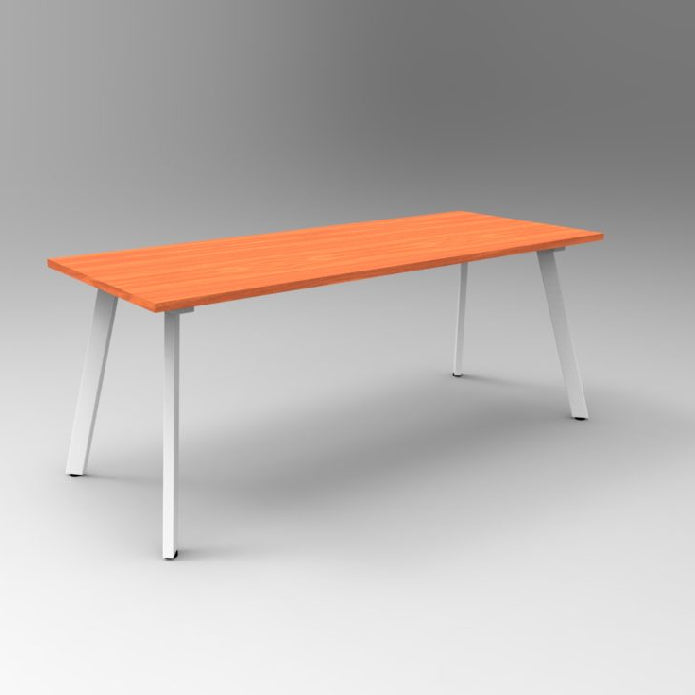 Rapidline Eternity Meeting and Boardroom Tables Cherry Top White Satin