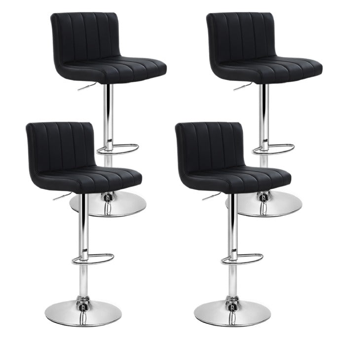 Artiss Set of Pu Leather Bar Stools Kitchen Chair Bar Stool Gas Lift Swivel Black