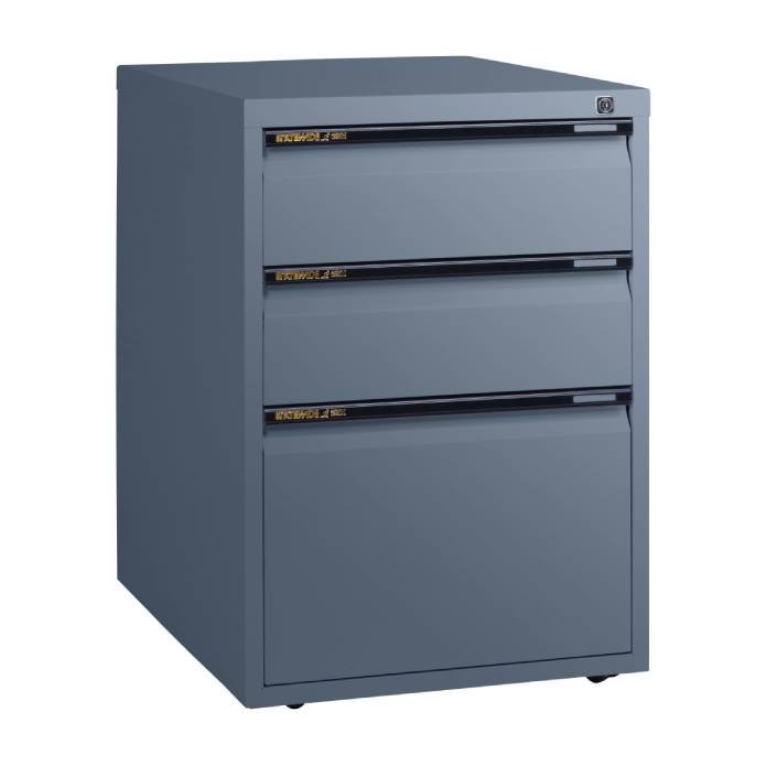 Statewide Mobile Pedestals 2 Personal 1 File Drawer - 675h x 467w x 610d Graphite Ripple