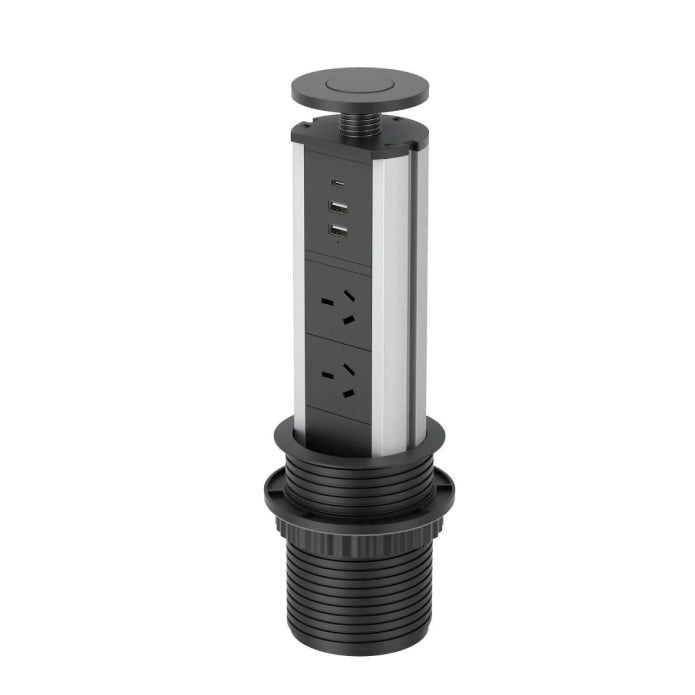 Desk Pop Up Power Outlet Black