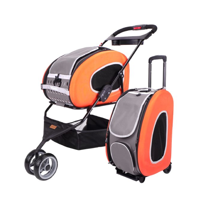 Orange color pet stroller