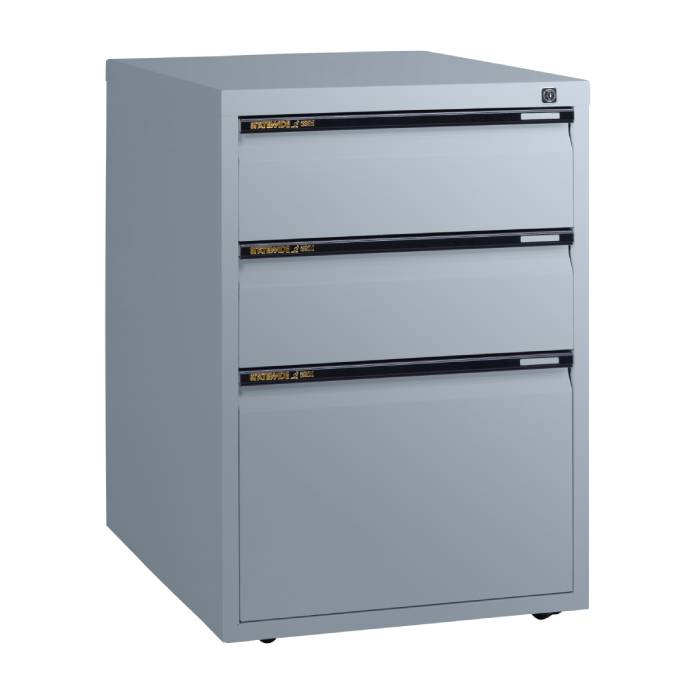 Statewide Mobile Pedestals 2 Personal 1 File Drawer - 675h x 467w x 610d Precious Silver