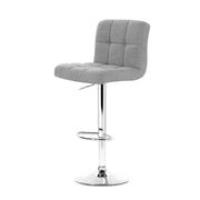 Artiss Set of 4 Leather Bar Stools Noel Kitchen Chairs Swivel Bar Stool Gas Lift Grey