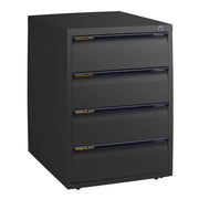 Statewide Mobile Pedestals 4 Personal Drawers - 675h x 467w x 610d Black Ripple