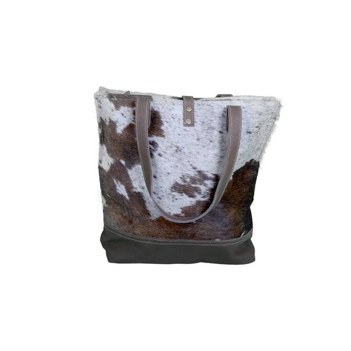 Cowhide And Leather Tote Bag
