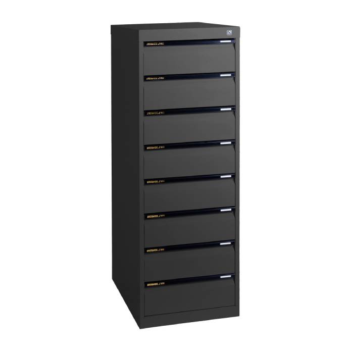 Statewide Legal Filing Cabinets 8 Drawer - 1325H x 467W x 610D Black Ripple