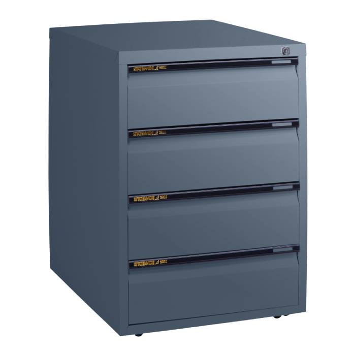 Statewide Mobile Pedestals 4 Personal Drawers - 675h x 467w x 610d Charcoal
