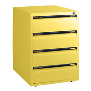 Statewide Mobile Pedestals 4 Personal Drawers - 675h x 467w x 610d Lemon Yellow