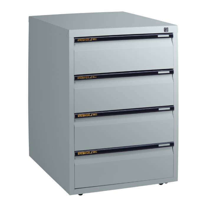 Statewide Mobile Pedestals 4 Personal Drawers - 675h x 467w x 610d Light Grey