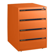 Statewide Mobile Pedestals 4 Personal Drawers - 675h x 467w x 610d Orange