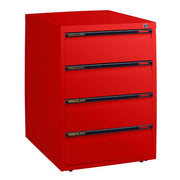 Statewide Mobile Pedestals 4 Personal Drawers - 675h x 467w x 610d Signal Red