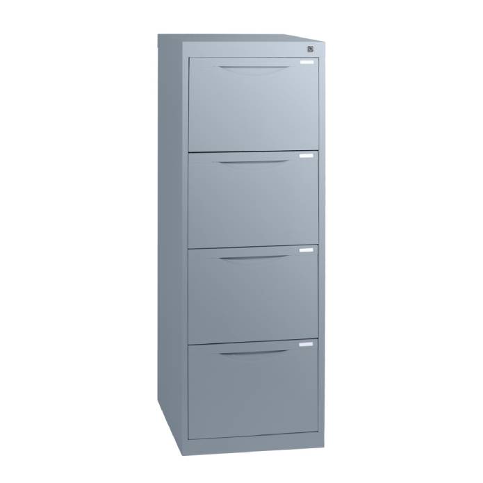 Statewide Traditional Vertical Filing Cabinet 4 Drawer Filing Cabinet - 1325h x 467w x 455d Precious Silver