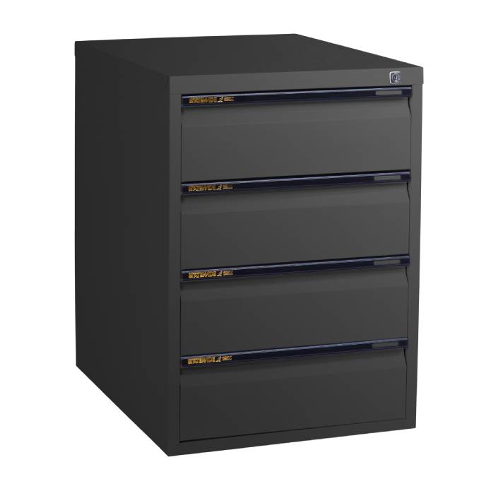 Statewide Legal Filing Cabinets 4 Drawer - 715H x 467W x 610D Black Ripple