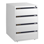 Statewide Mobile Pedestals 4 Personal Drawers - 675h x 467w x 610d White Birch