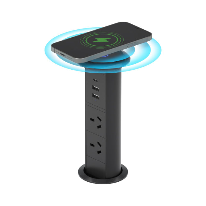 Motorised Pop Up Power Point w/USB-C and Qi