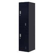 Padlock-Operated Lock With Doors Office Gym Shed Clothing Locker Cabinet Black Two Door