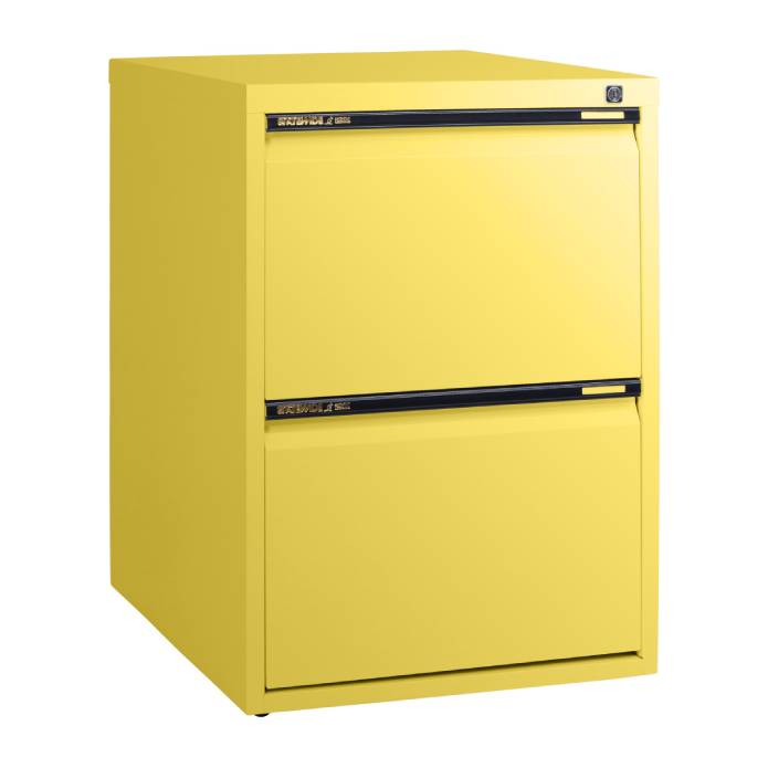 Statewide Mobile Pedestals 2 File Drawer - 675h x 467w x 610d Lemon Yellow