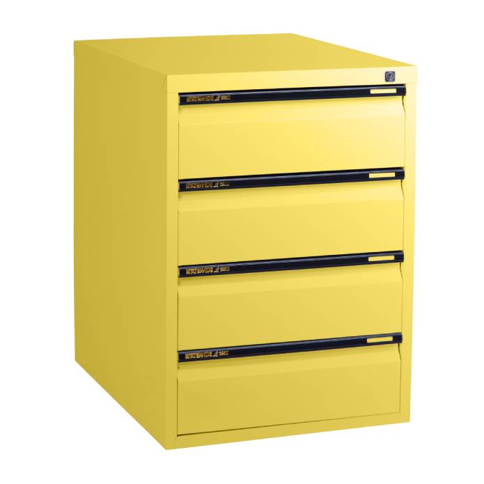 Statewide Legal Filing Cabinets 4 Drawer - 715H x 467W x 610D Lemon Yellow
