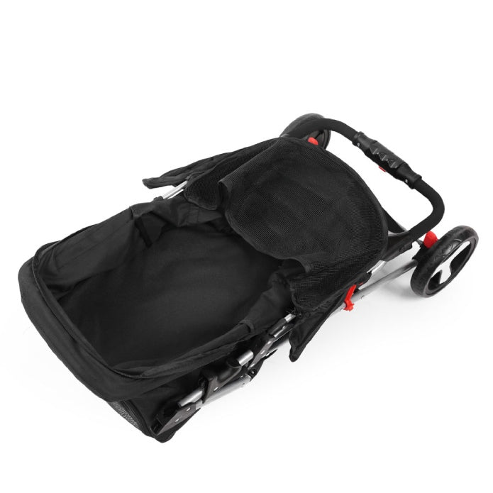 Foldable i.Pet 3 Wheel Pet Stroller - Black