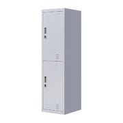 Padlock-Operated Lock With Doors Office Gym Shed Clothing Locker Cabinet Grey Two Door
