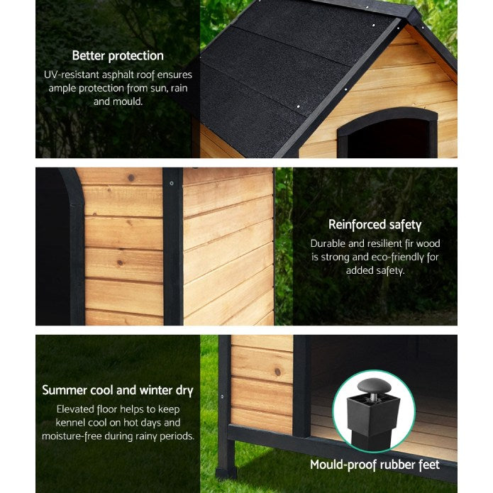 Dog Kennel Kennels Outdoor Wooden Pet House Puppy Extra Large XL Outside