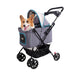 A Happy Dog in Easy Strolling Pet Buggy 