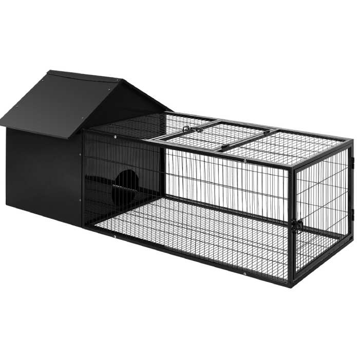 162CM Rabbit Cage Hutch Indoor Outdoor Hamster Enclosure Pet Metal Carrier