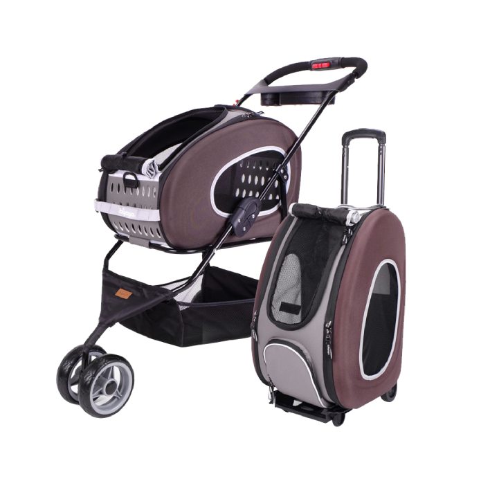 brown color pet stroller